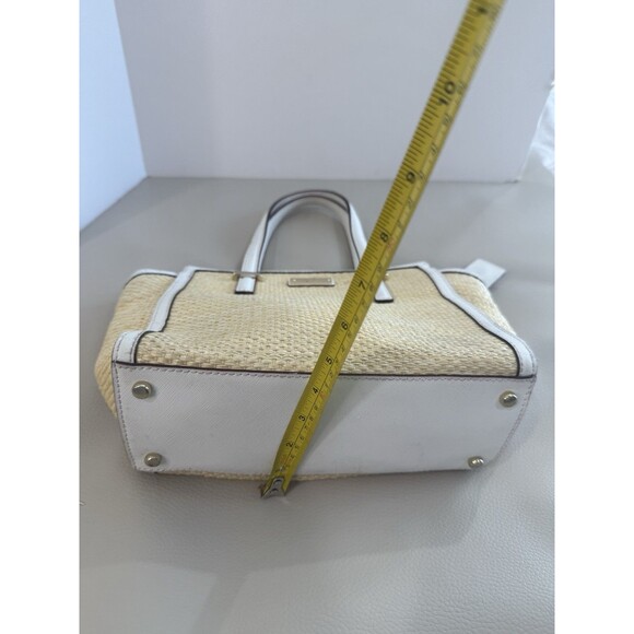 Kate Spade Cedar Street Straw Medium Tote Bag White Straps h - Picture 8 of 14